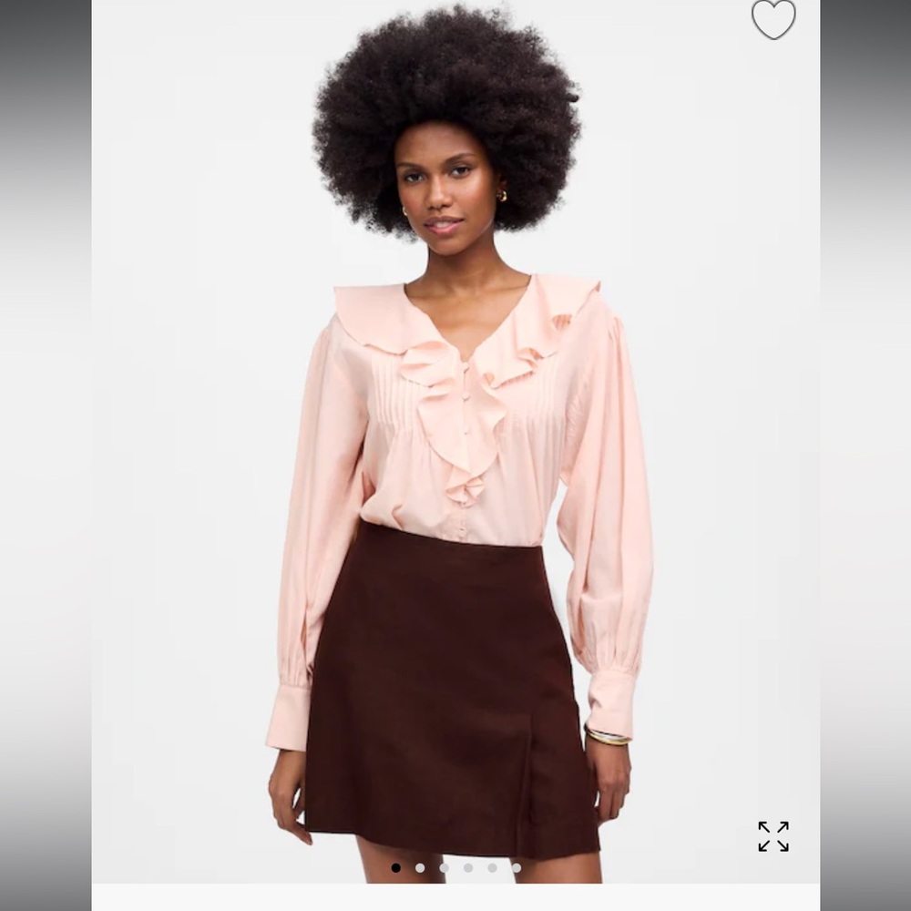 Madewell Chocolate Pleated Linen Mini Skirt
